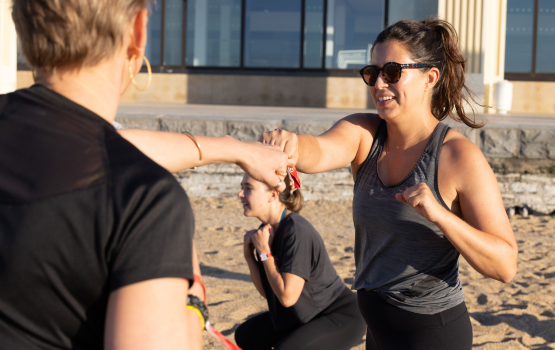 photo d'un cours de fitboxing à biarritz